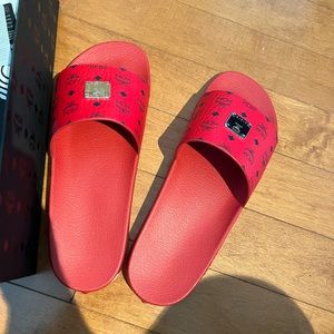 MCM Monogram Print Rubber Slides